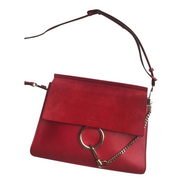 Chloe Medium Faye in Red Leather/Suede - Picture 2 of 9